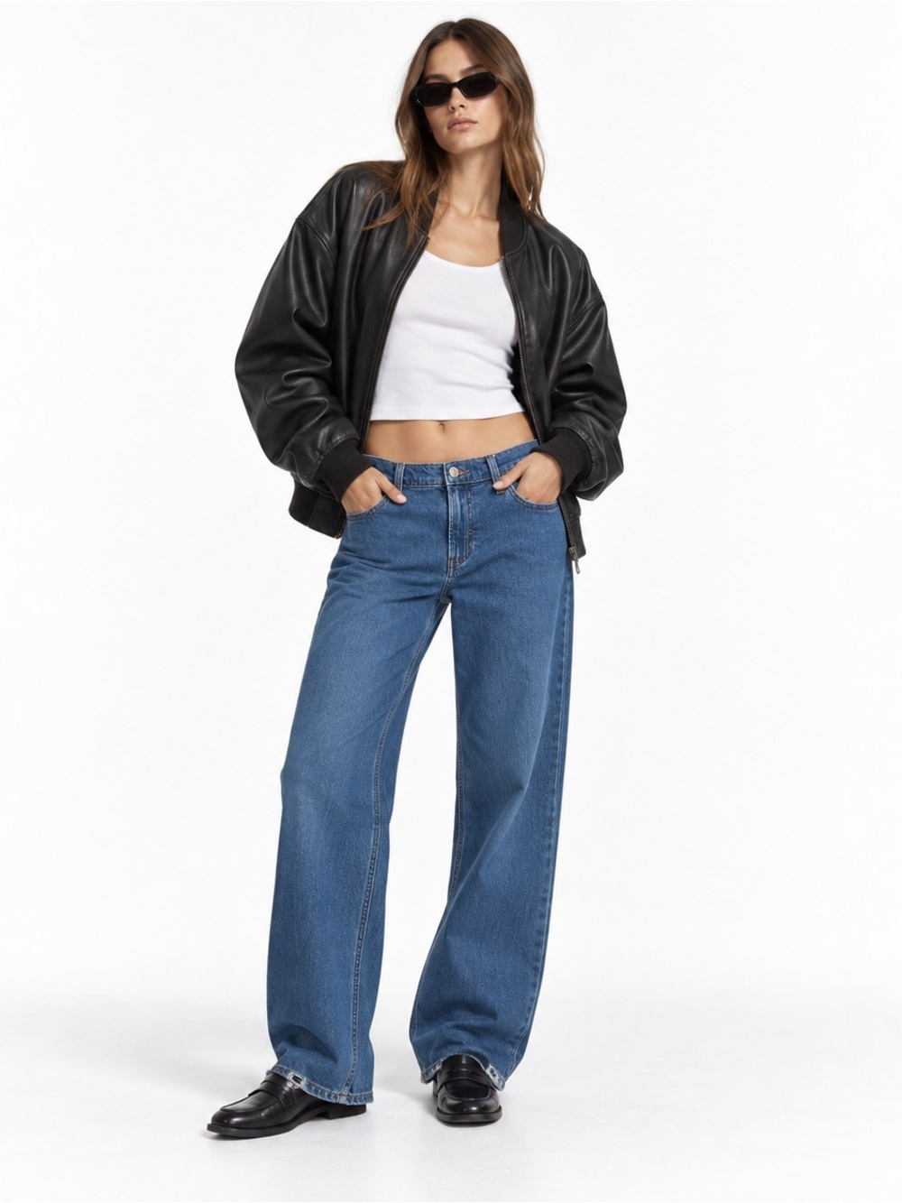GAP ’90s Loose Low Rise Jeans 27/4 Medium Indigo Baggy Wide Leg Normcore